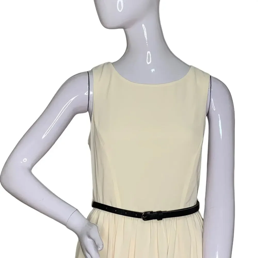 Forever 21 NWT Sheer Dress Sleeveless Cream Hidden Zipper on Back Size S